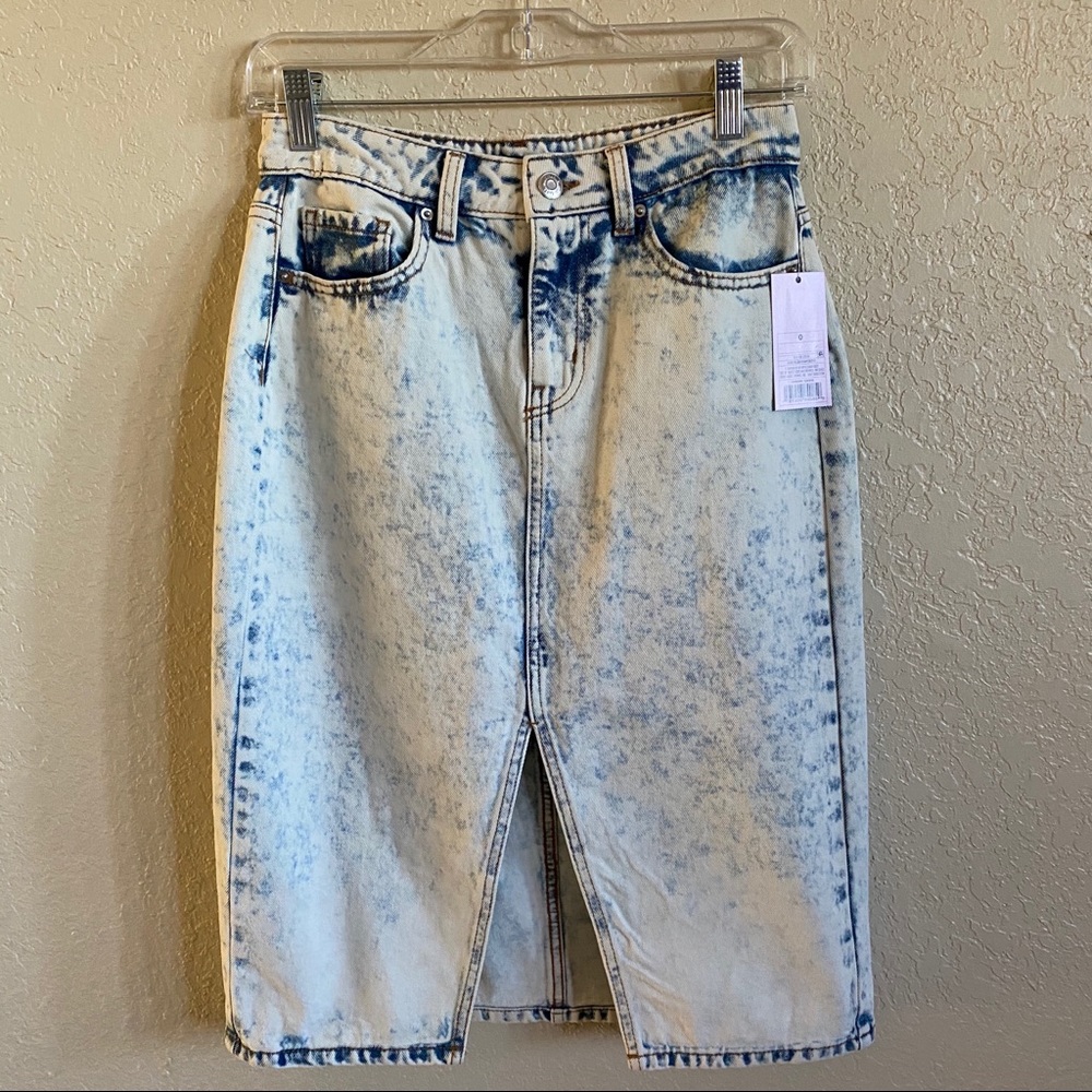 Denim midi skirt